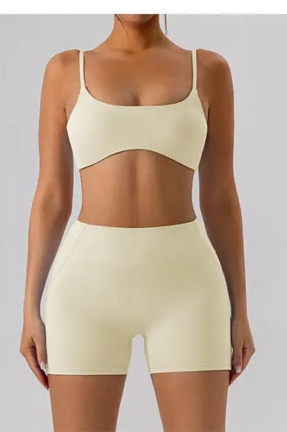 Burnt tea brown close fitting yoga outer wear athletic set