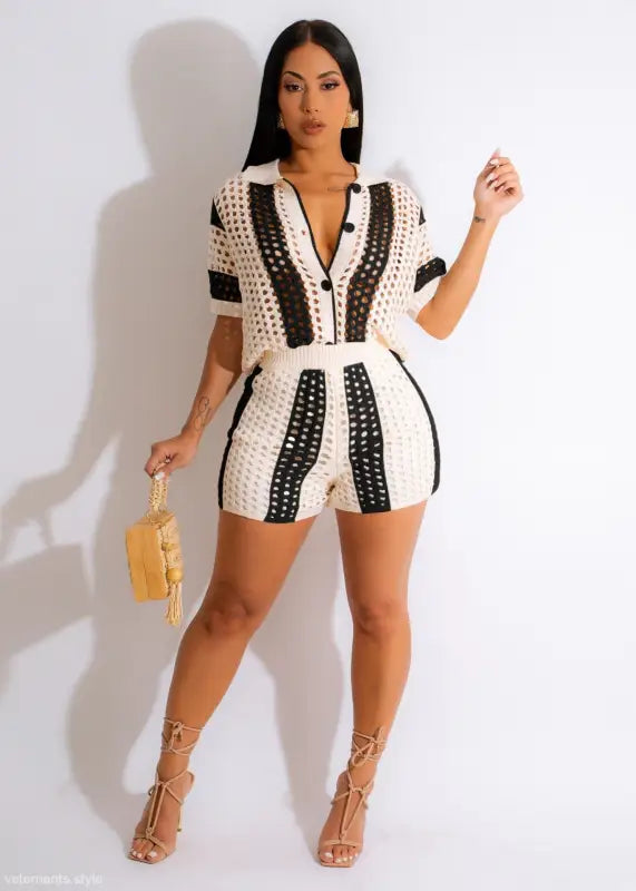 COLLARED KNITTED SUIT-VETEMENTS