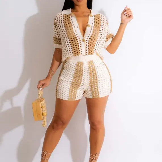 COLLARED KNITTED SUIT