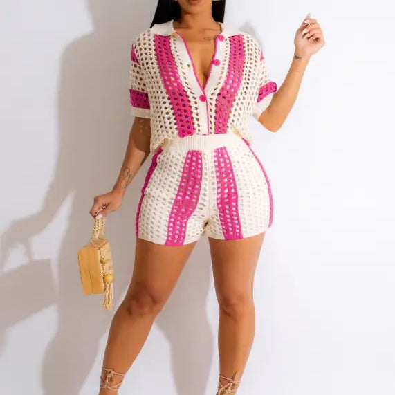 COLLARED KNITTED SUIT-VETEMENTS