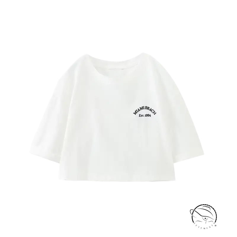 White short-sleeved cotton t-shirt from Palo Alto Set for summer styling