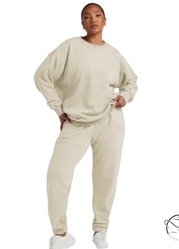 Cream-colored oversized long sleeve sweater from Casual Cozies Two-Piece set