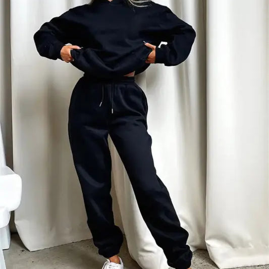 Winter Hooded Fleece Lined Sweater Casual Trousers sets-VETEMENTS