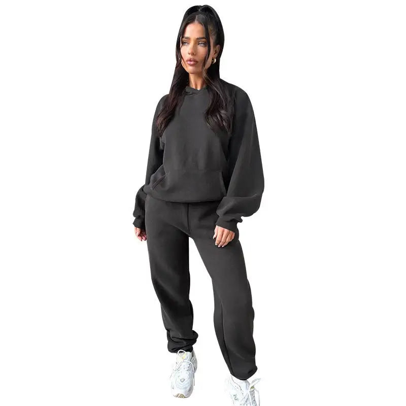 Winter Hooded Fleece Lined Sweater Casual Trousers sets-VETEMENTS