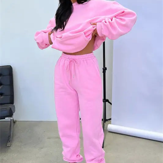 Winter Hooded Fleece Lined Sweater Casual Trousers sets-VETEMENTS