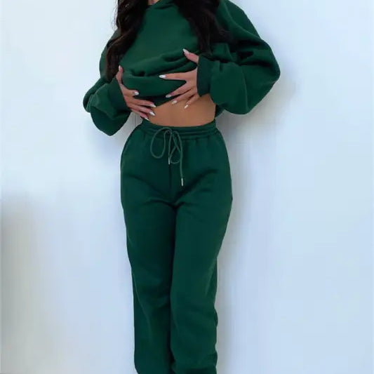 Winter Hooded Fleece Lined Sweater Casual Trousers sets-VETEMENTS