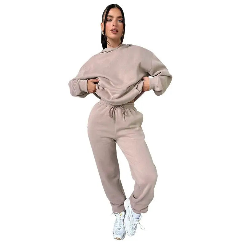 Winter Hooded Fleece Lined Sweater Casual Trousers sets-VETEMENTS