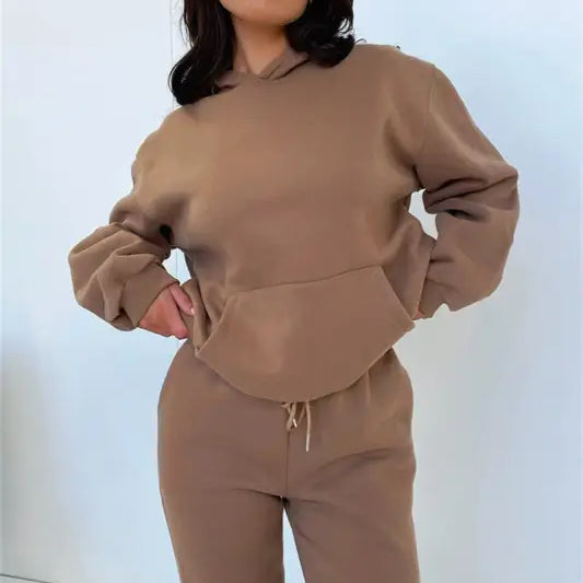 Winter Hooded Fleece Lined Sweater Casual Trousers sets-VETEMENTS