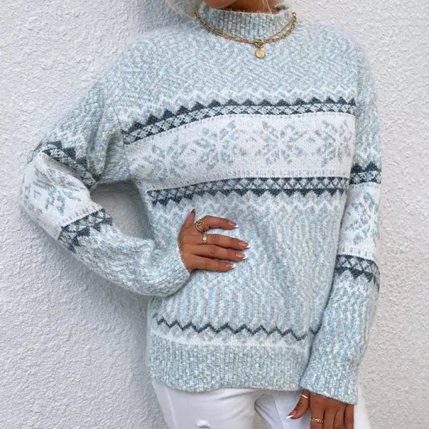 CHRISTMAS NEW HALF TURTLENECK SNOWFLAKE SWEATER-VETEMENTS