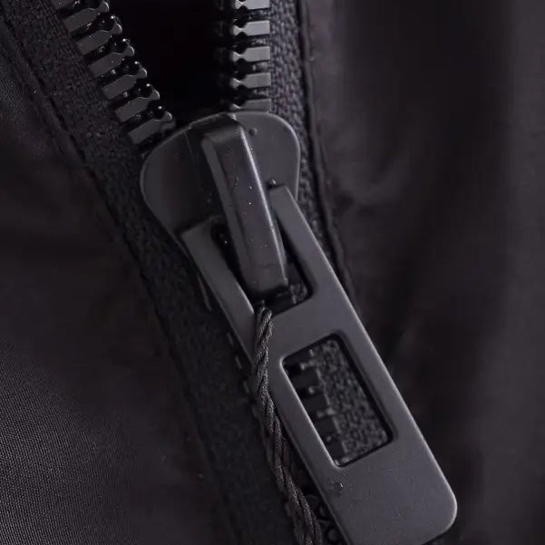 Black zipper pull on a Casual Loose Cotton Short Jacket for Autumn Winter Wear
