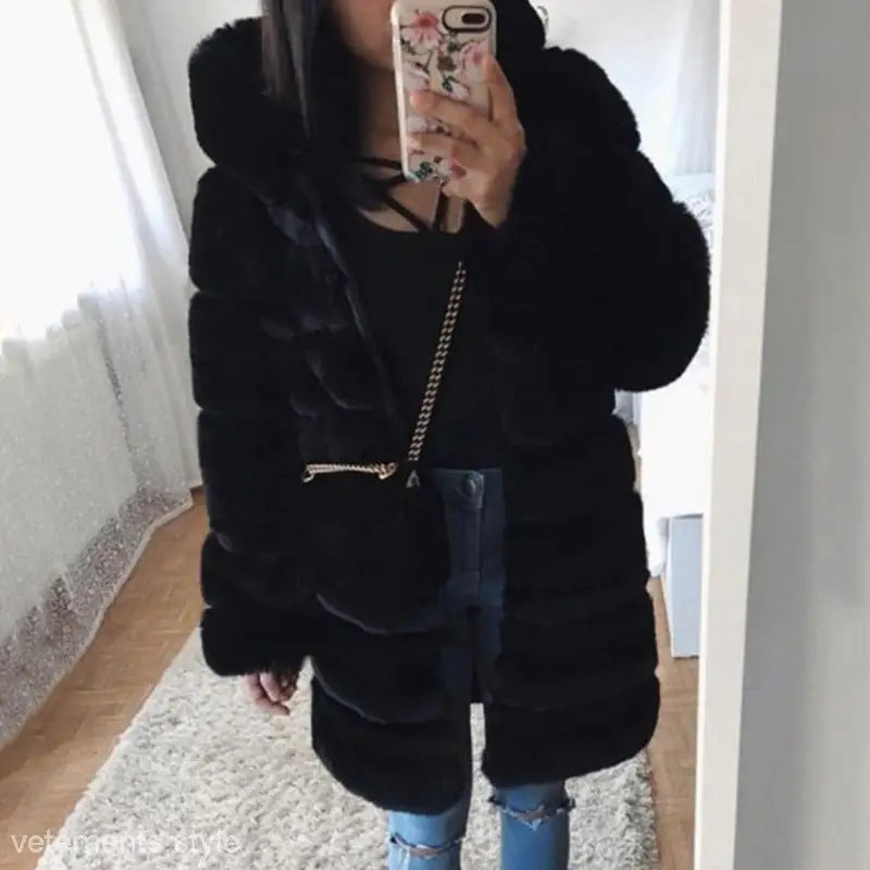 SEXY FAUX FUR COAT-VETEMENTS