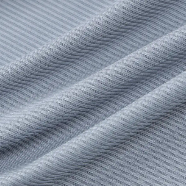 Light blue striped fabric from Casual Slim Crop Top in Knitted Thread Fitness collection