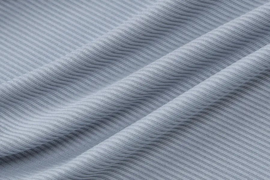 Light blue striped fabric from Casual Slim Crop Top in Knitted Thread Fitness collection
