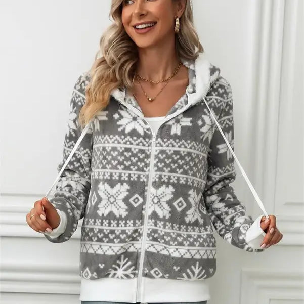 WINTER HOODED CARDIGAN CHRISTMAS PLUSH COAT