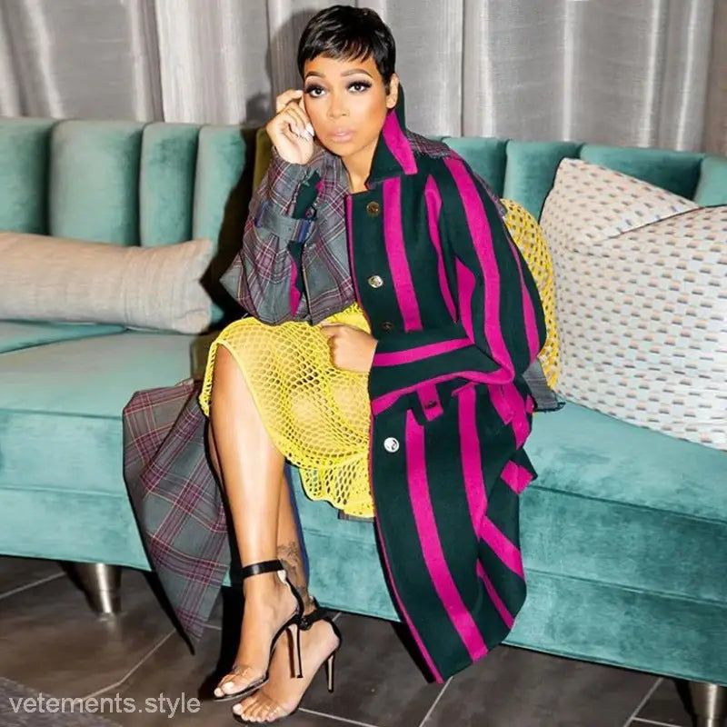 STRIPED WOOLEN OVERCOAT-VETEMENTS