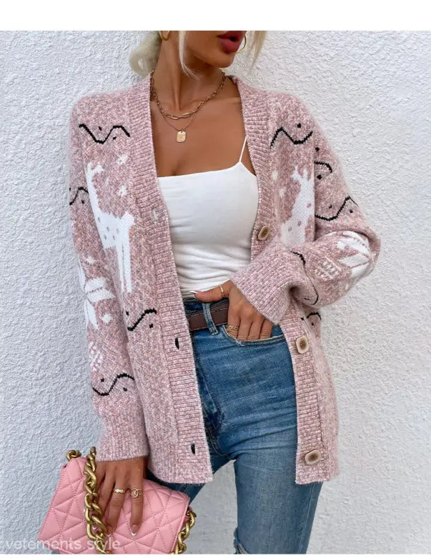 CHRISTMAS DEER CARDIGAN SWEATER-VETEMENTS