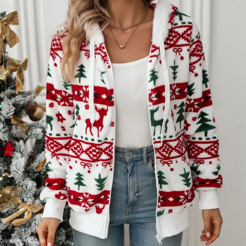 LONG SLEEVED CARDIGAN CHRISTMAS PLUSH COAT-VETEMENTS