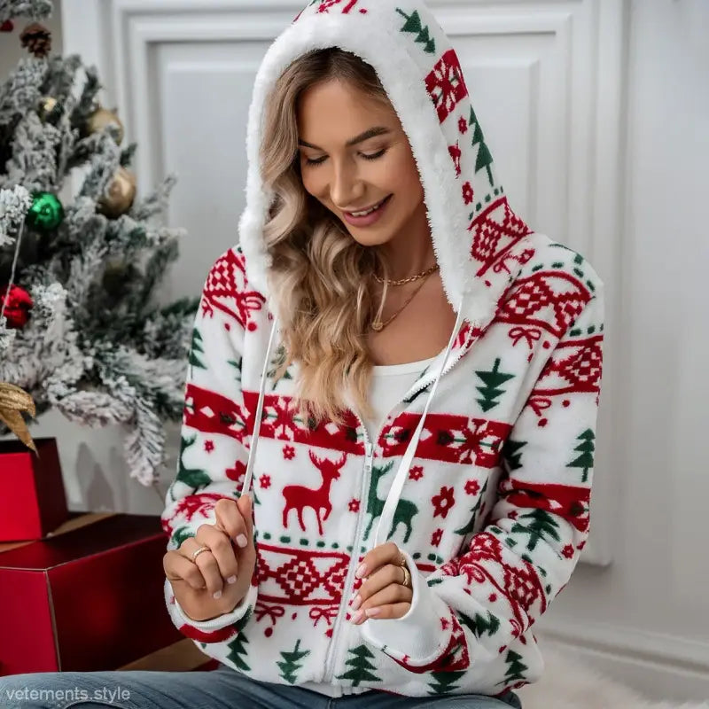 LONG SLEEVED CARDIGAN CHRISTMAS PLUSH COAT-VETEMENTS