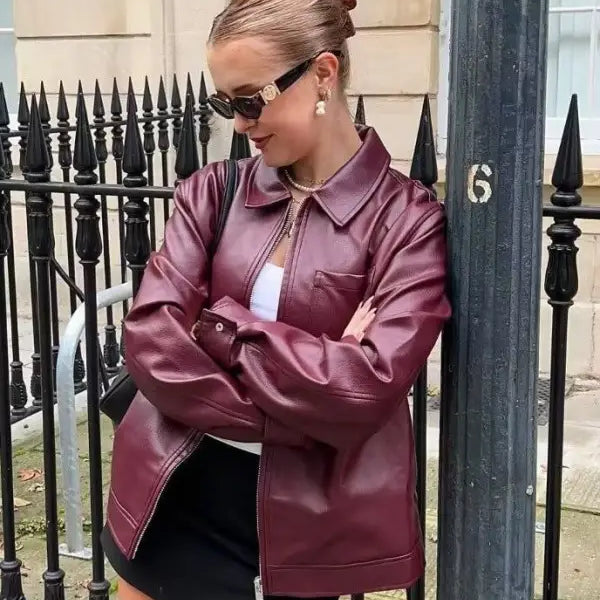 COMFY LEATHER JACKET-VETEMENTS