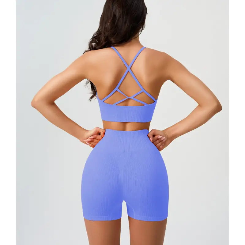 Comfy High Waist Yoga Shorts in Peach Blossom Pink and Dark Coffee Color displayed