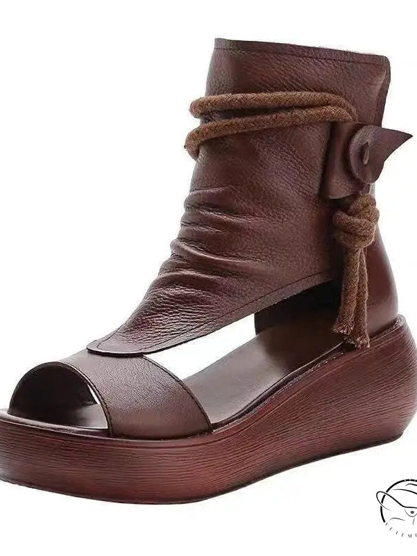 COMFY LEATHER WEDGE SANDALS-VETEMENTS