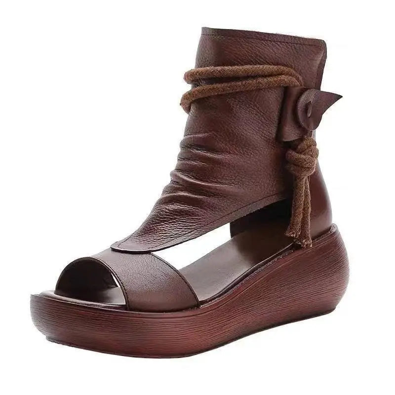 COMFY LEATHER WEDGE SANDALS-VETEMENTS