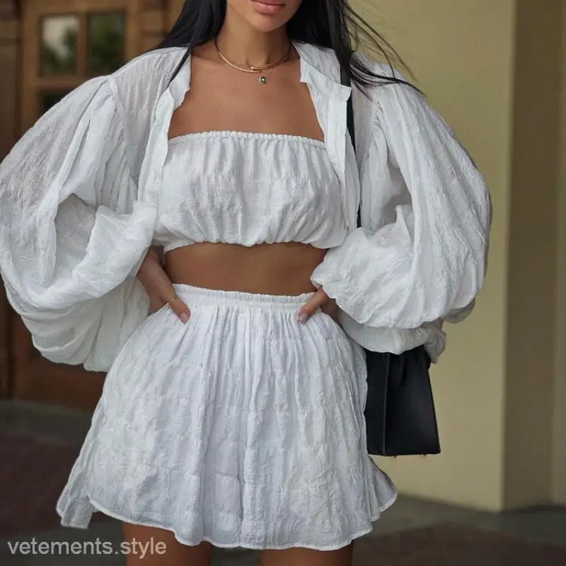 COMFY WHITE SUMMER SET-VETEMENTS