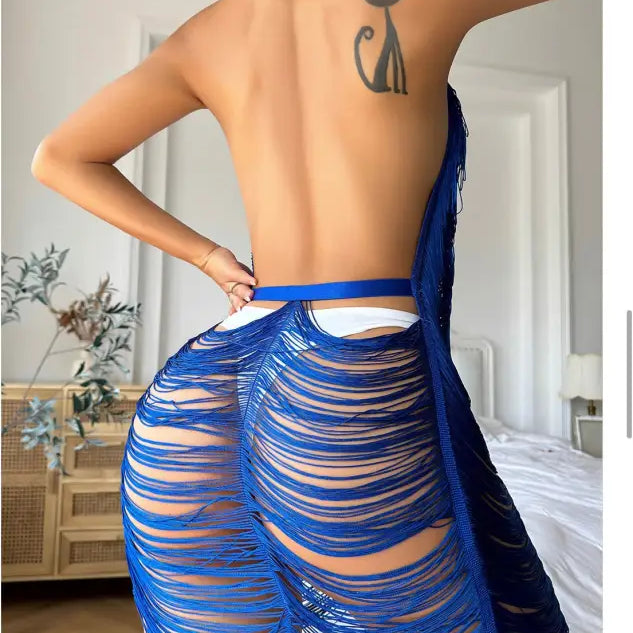 Coral Red Backless Fabric Bodycon Dress featuring an elegant fabric line and sexy design