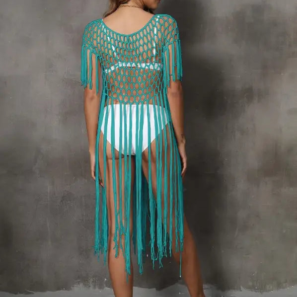 HAND CROCHETING BEACH COVER UP-VETEMENTS