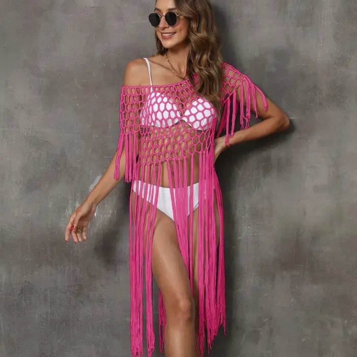 HAND CROCHETING BEACH COVER UP-VETEMENTS