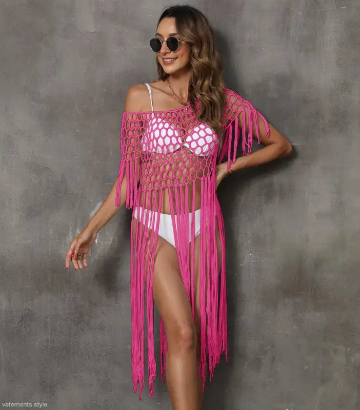 HAND CROCHETING BEACH COVER UP-VETEMENTS