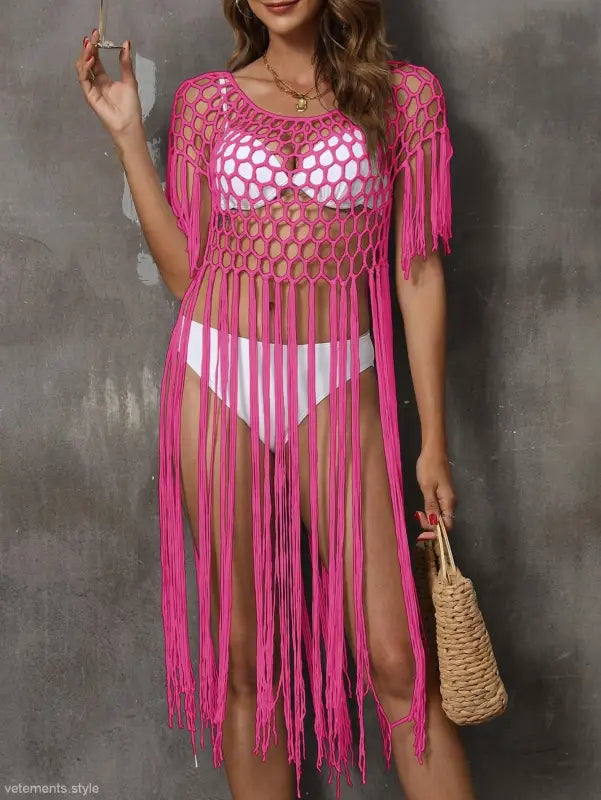 HAND CROCHETING BEACH COVER UP-VETEMENTS