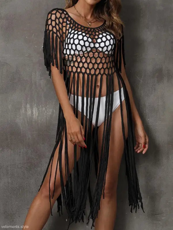 HAND CROCHETING BEACH COVER UP-VETEMENTS