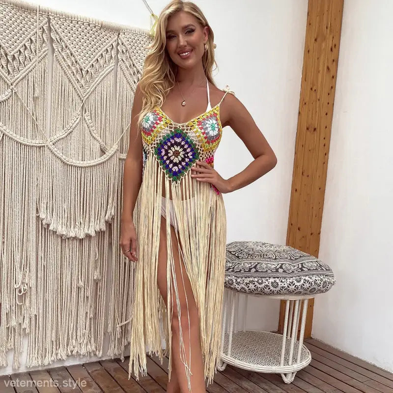 FLORAL STITCHING DRESS-VETEMENTS