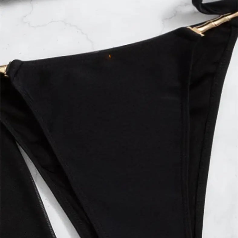 Coral Red Boho Swimsuit with Backless Halter Design