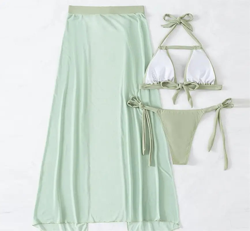 Coral Red Boho Swimsuit with Backless Halter Design