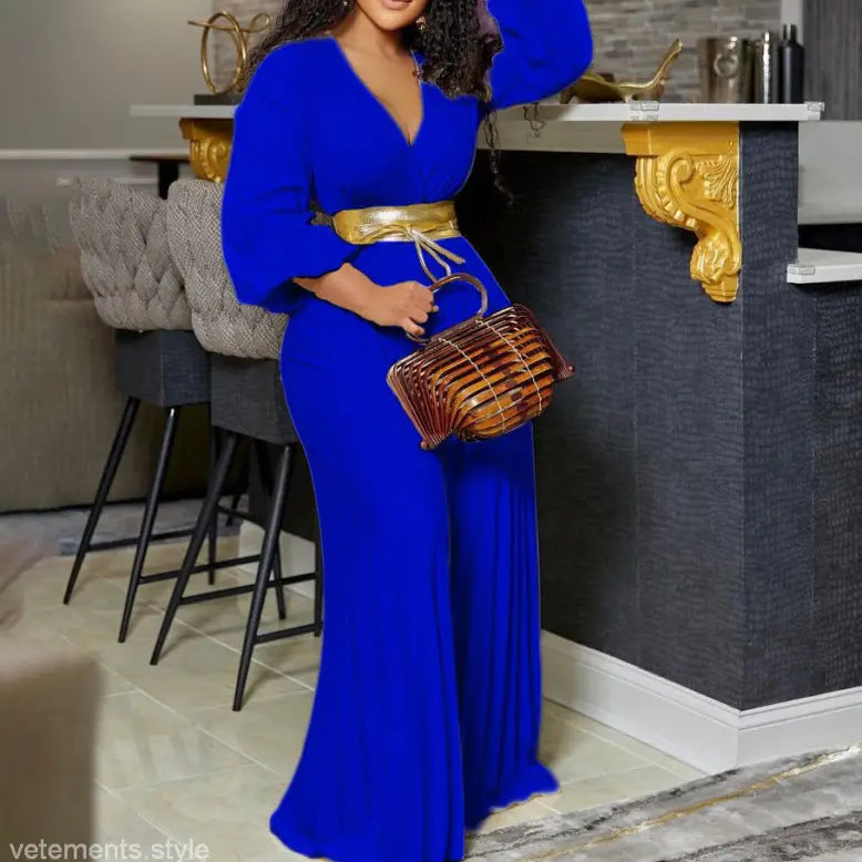 SEXY PLEATED WIDE LEG JUMPSUIT-VETEMENTS