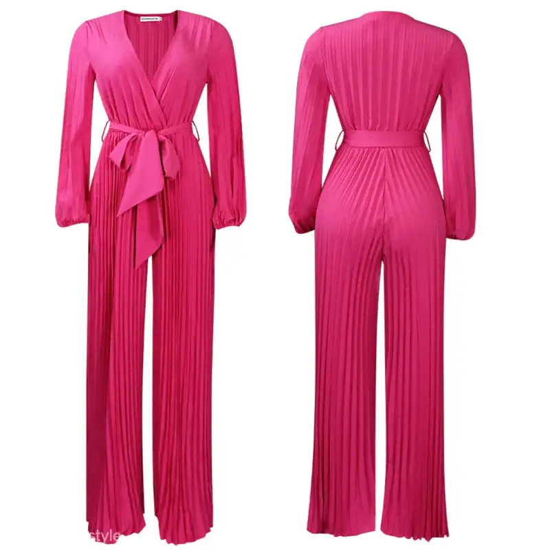 SEXY PLEATED WIDE LEG JUMPSUIT-VETEMENTS