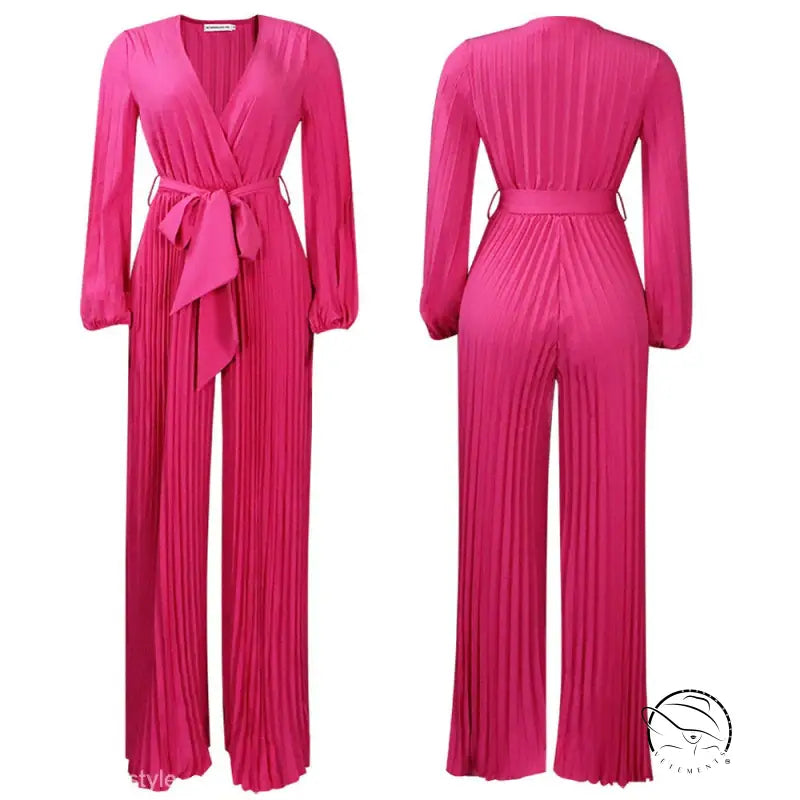 SEXY PLEATED WIDE LEG JUMPSUIT-VETEMENTS