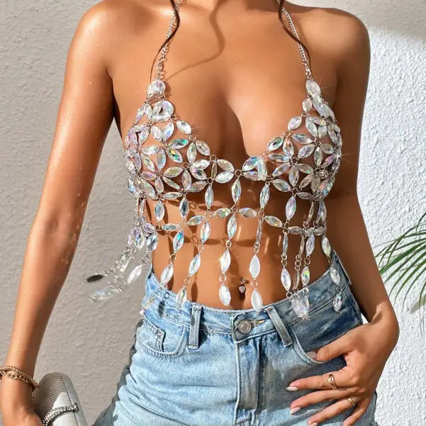 SEXY CRYSTAL BIKINI BRA-VETEMENTS