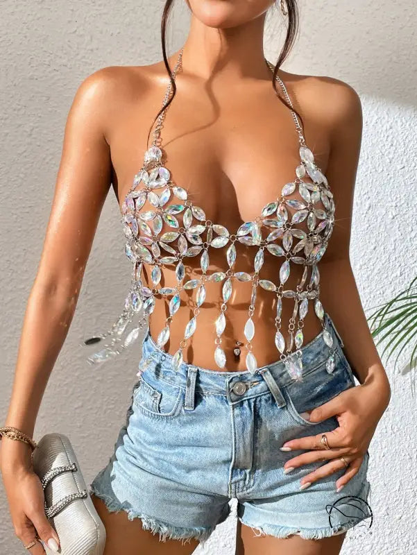 SEXY CRYSTAL BIKINI BRA-VETEMENTS