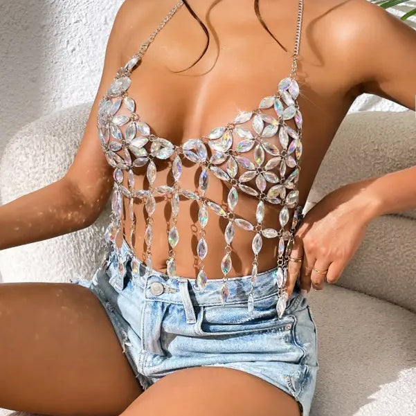 SEXY CRYSTAL BIKINI BRA-VETEMENTS