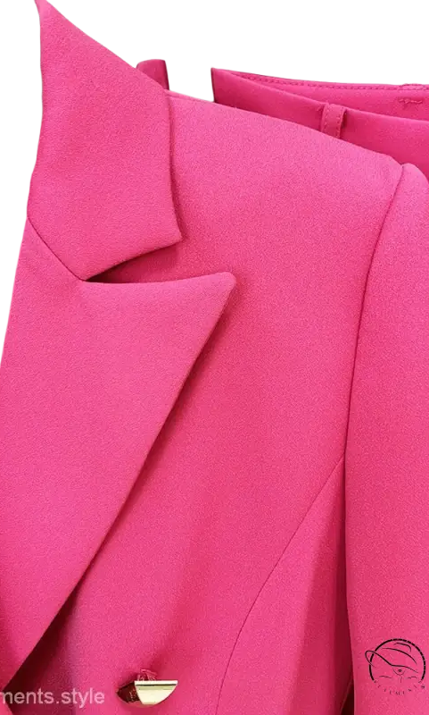 Coral Red Slim Blazer Suit featuring a stylish bright pink design and long sleeves