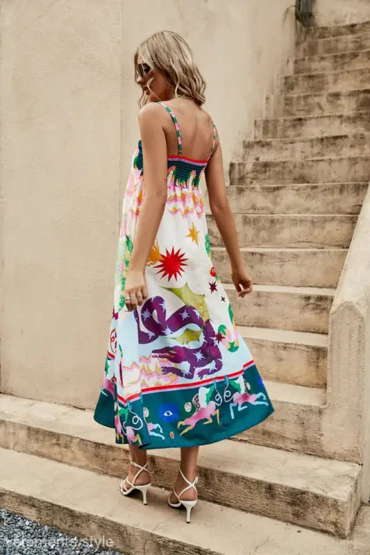 SPAGHETTI-STRAP FLORAL PRINT DRESS-VETEMENTS