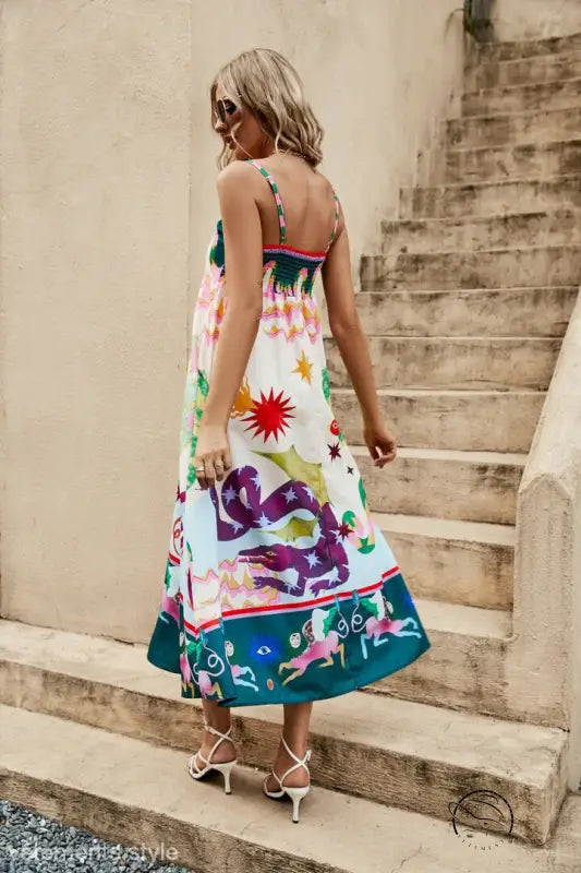 SPAGHETTI-STRAP FLORAL PRINT DRESS-VETEMENTS