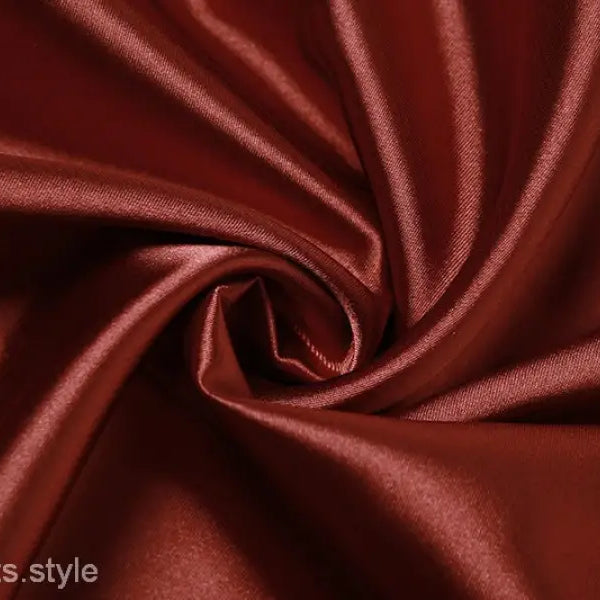 Elegant halter backless satin dress with luxurious swirling reddish-brown fabric