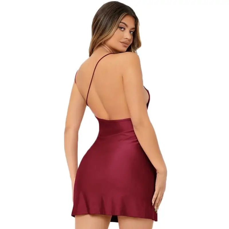 SEXY BACKLESS SPAGHETTI STRAPS DRESS-VETEMENTS