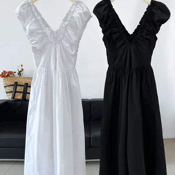 Elegant French Style Maxi Dress for Summer Wear