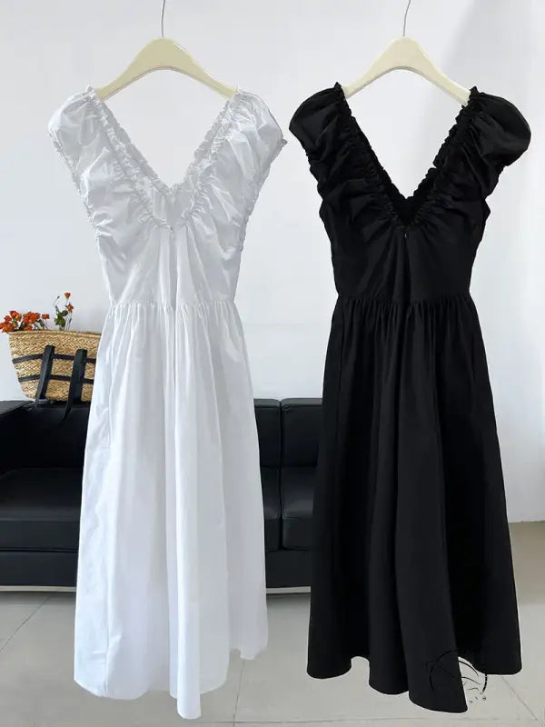 Elegant French Style Maxi Dress for Summer Wear