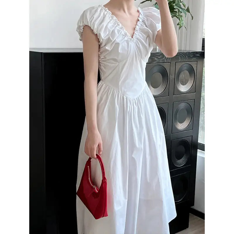 Elegant French Style Maxi Dress for Summer Wear